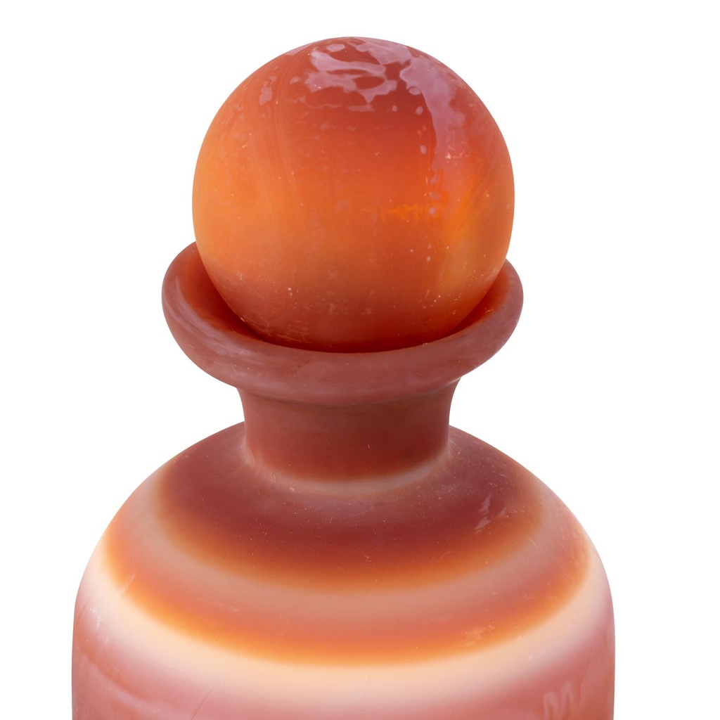 BOTELLA DE VIDRIO PULIDO COLOR TERRACOTA GRANDE