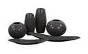 FLORERO DE METAL REDONDO GLOSSY EN NEGRO