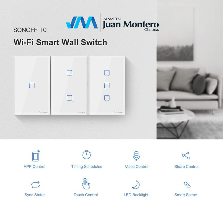 INTERRUPTOR TACTIL WIFI 1L SIMPLE BLANCO