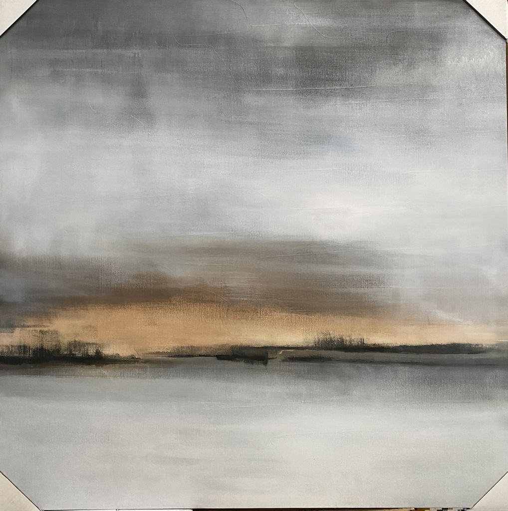 Cuadro Gris / Oro Misty Horizons 2