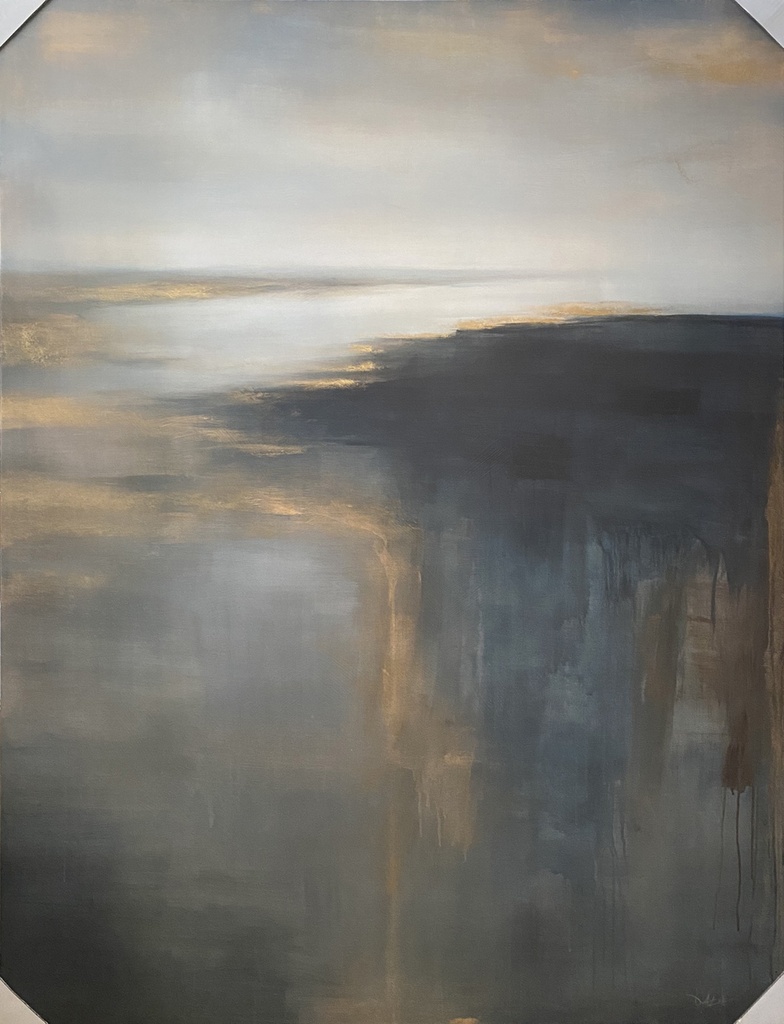 Cuadro Abstraco Azul Rey Y Beige Morning Air