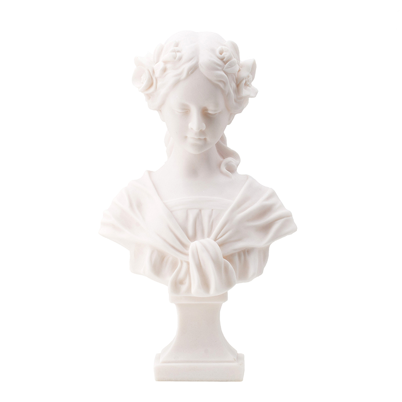 Busto De Dama Tipo Marmol En Blanco