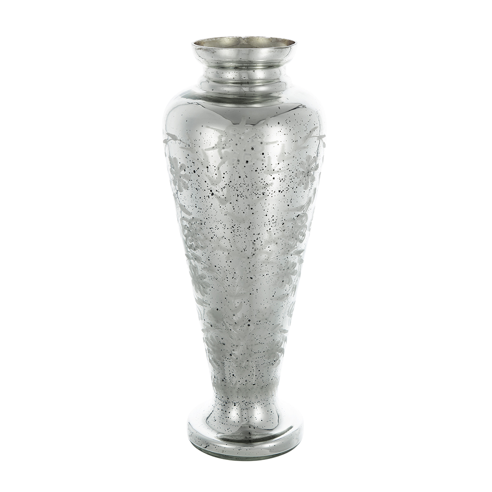 Florero De Vidrio Plata Alto 
