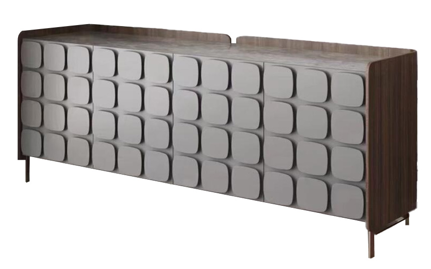 Bufetera De Madera Moderna Con Detalles/Circulos En Las Puertas