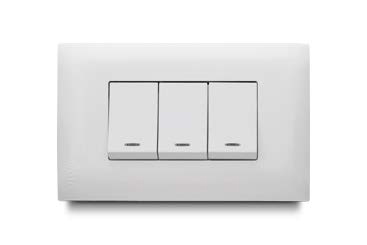 Interruptor Triple Balancin Ancho Blanco Veto Vive