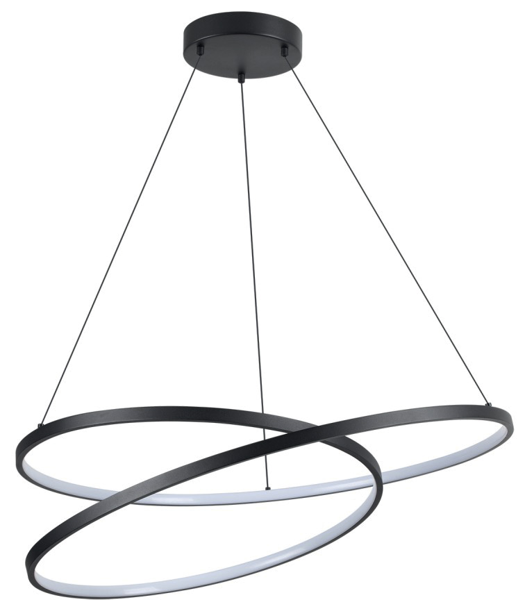 Lamp. Colg. Led Int Mod. Espiral 50w 3k Negro (600)mm