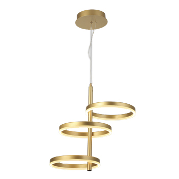 Lamp. Colg. Led 3L Anillos Dorado 30W 3K (540X1200Mm)