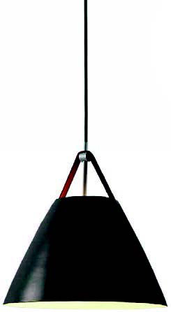Lamp. Colg. Aluminio+Metal Negro Pequena 1E27