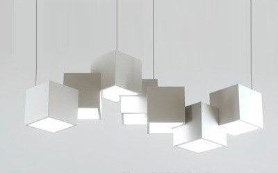 Lamp. Colg. Led L650Xw200Xh240Mm 7X5W 3K Blanco Metal