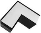 Angulo Plano En L 10W Alum. Negro/Difusor Plast. 150X150Mm 4K