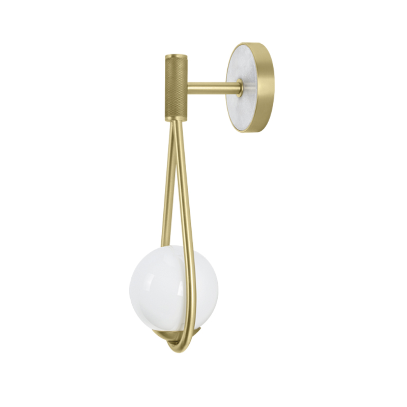 Aplique Pared 1L G9 D20Cm L70X30Cm Dorado+Milk