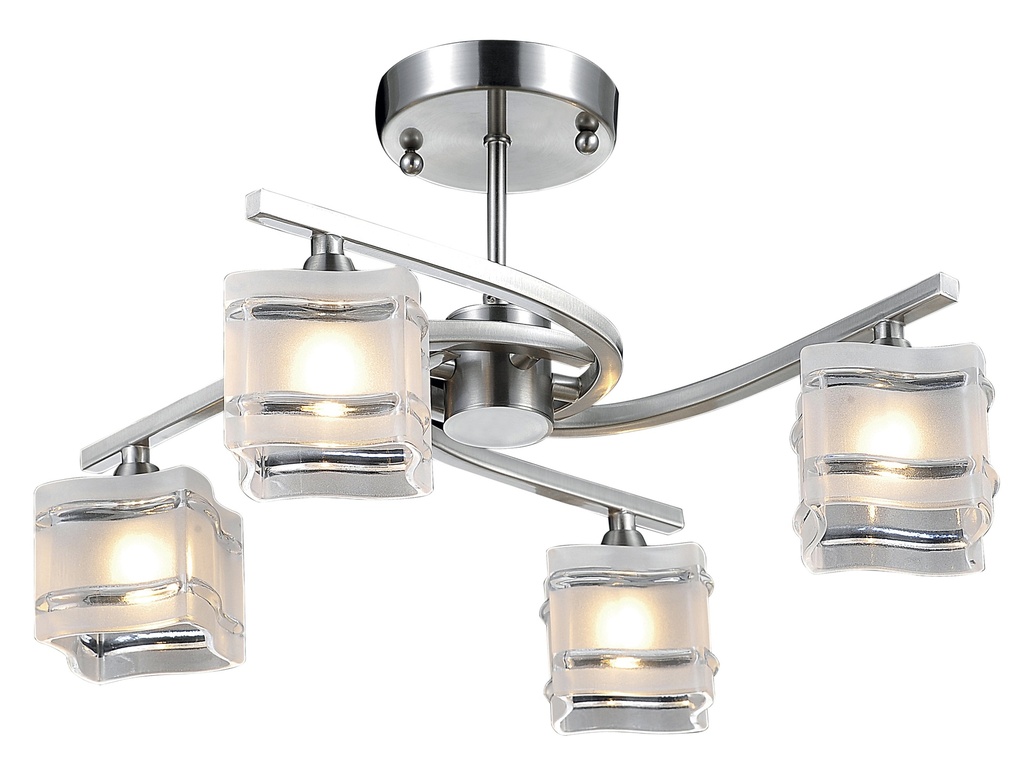 Lamp. Techo Cristal 4L G9 Cubos 49X26Cm