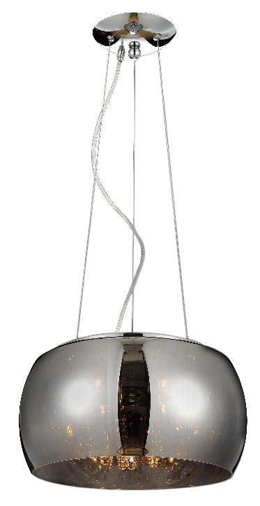 Lamp. Colg. Red Metal+Glass Medusa D40Cm 5Xg9