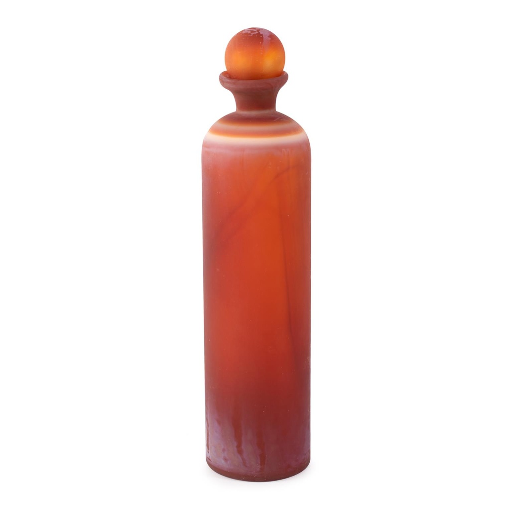 BOTELLA DE VIDRIO PULIDO COLOR TERRACOTA GRANDE
