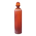 BOTELLA DE VIDRIO PULIDO COLOR TERRACOTA GRANDE