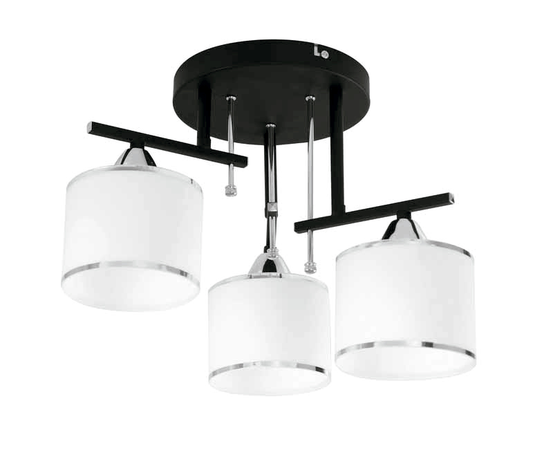 Lamp. Techo 3L E27 Ng+Vidrio T/Plafon (420)CMm