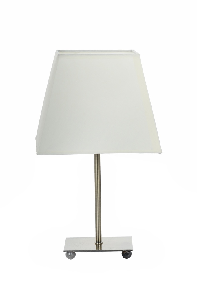 Lamp. Mesa 1L E14 Metal Br+Pantalla Beige (400X180)Mm