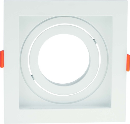 [010003 | TS133-P20-WH] O.B. Par20 E27 Movil Cuad. Plastico Blanco (130X130Mm)