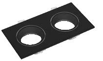 [010063 | TS128-2] O.B. 2L Gu10 Mov. Plastico Negro (176x88x22)mm Ip20