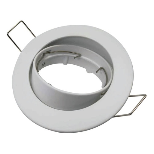[010205 | TS05 BLANCO] O.B. Gu10 Movil Red. Aluminio Blanco (D82Mm)