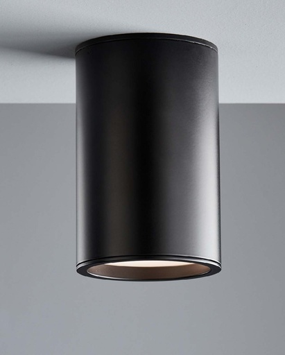 [010331 | 2221/ black] O.B. Sob. 1L Gu10 Red. Alum. Negro C/Cristal (D64X100Mm)