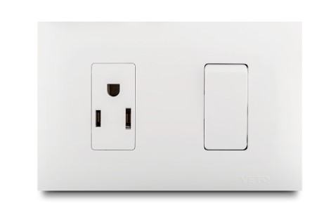 [176226 | VIV13138] Toma Mixto Toma+Inter S/Luz Blanco Veto Vive