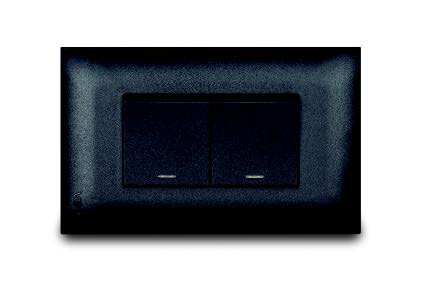 [176351 | VIV19383] Interruptor Doble C/Luz Balancin Ancho Negro Veto Vive