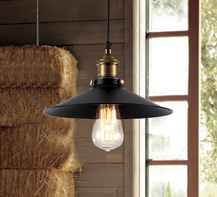 [180031 | 8024-1] Lamp. Colg. 1L E27 Metal Negro (D22Omm)