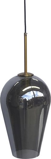 [180158 | 9131-1S cogñac] Lamp. Colg. 1E27 Vidrio Cognac 60X20Cm