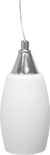 [180207 | K104-opal] Lamp. Colg. 1L E14 Copa alarg. Satin+Vidrio Opal H160mm