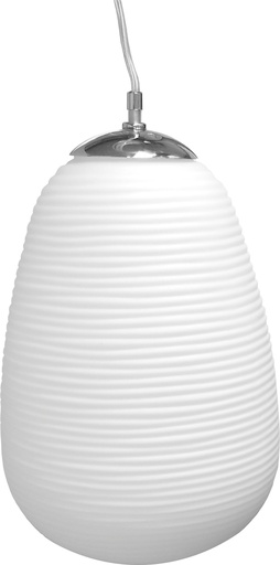 [180212 | K109-opal] Lamp. Colg. 1L E27 Satin+Vidrio Opal (D240X350Mm)