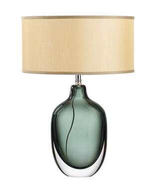 [181092 | MT4125] Lamp. Mesa 1L E27 Fume Glass+Pantalla Beige (640x380)Mm