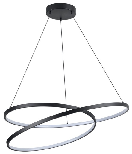 [181130 | P19014-50W] Lamp. Colg. Led Int Mod. Espiral 50w 3k Negro (600)mm