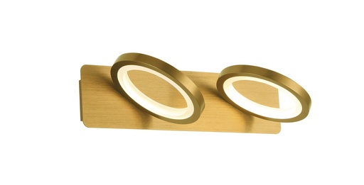 [181162 | W17603-12W GD] Aplique Pared Led 2L Anillos Dorado 12W 3K (340X90X180Mm)