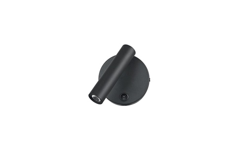 [181335 | HQ01BK] Lamp. Pared Led Moderna Base Redonda C/Int D=10Cm 3W 3K Negro