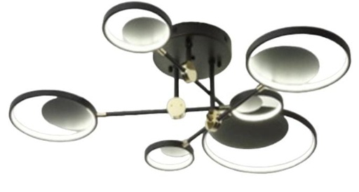 [181520 | Y8853-X6] Lamp. Techo Led Aros 6L D1150Mm Negro+Dorado Metal 18W 3K
