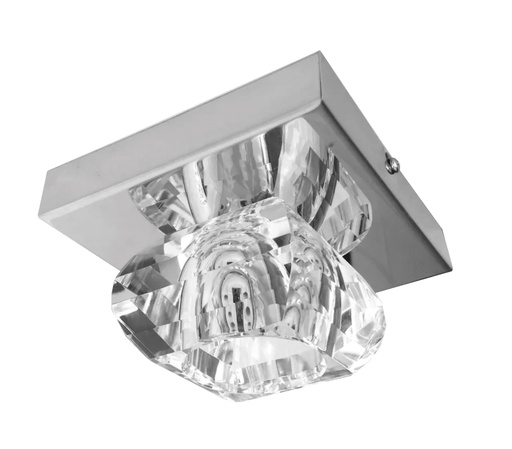 [191011 | NIC-3130C-1] Lamp. Techo Cristal 1L G9 Cubos 8X8Cm