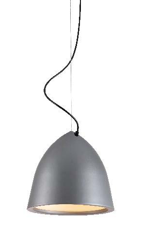 [200123 | LT7838 GK B6] Lamp. Colg. 1L E27 Alum. T/Campana Gris+Blanco (330X300Mm)