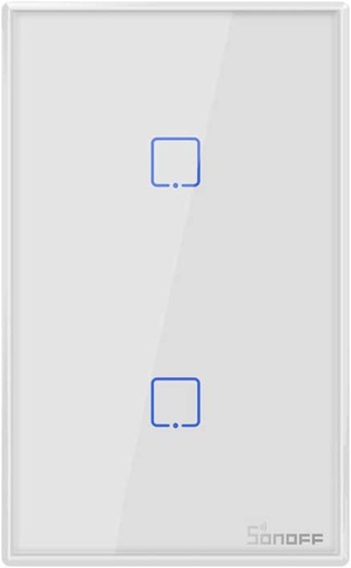 [250002 | T2US2C-TX] Interruptor Tactil Wifi 2L Doble Blanco