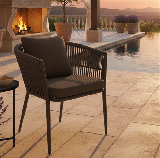 [161111 | NG010] Silla Ext. Cinta Tejida Cafe+Aluminio