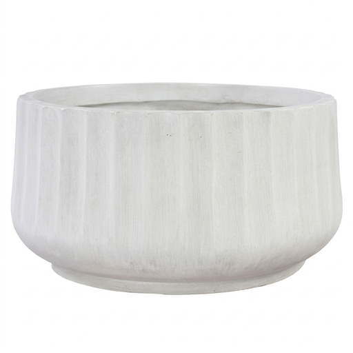 [155154 | LT14912-3S T3] Maceta Fibra Barro Redonda Grande (38x38x19)cm P117 Anti Blanco