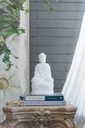 FIGURA DE RESINA DE BUDA COLOR BLANCO
