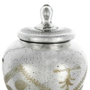 Tibor Grande De Vidrio Dorado 
