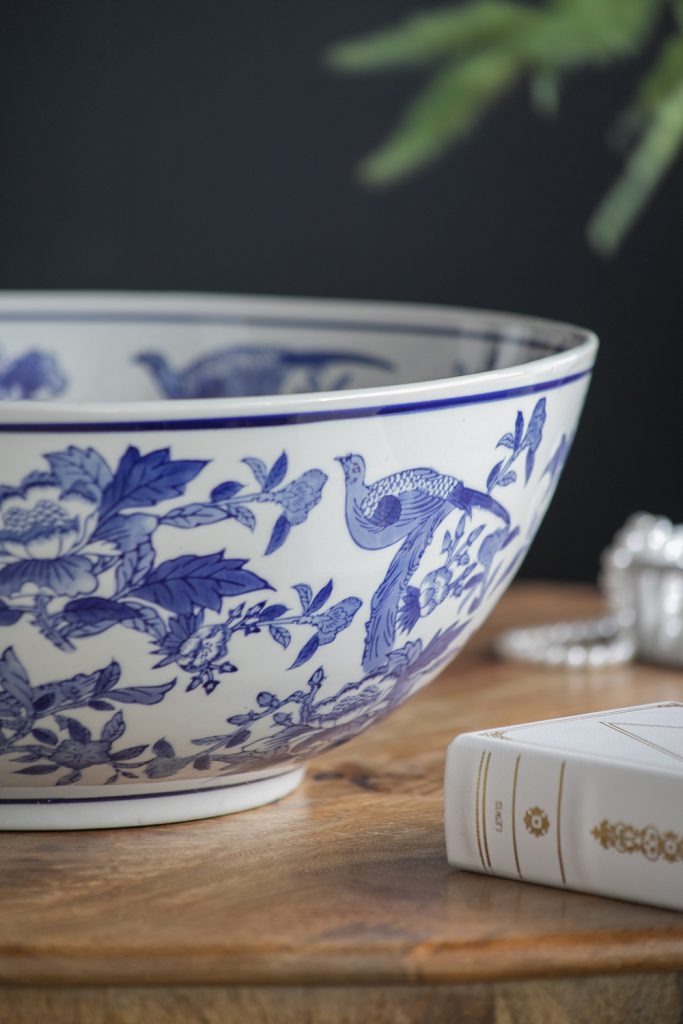 TAZON DE CERAMICA CON DISEÑO CHINO GRANDE