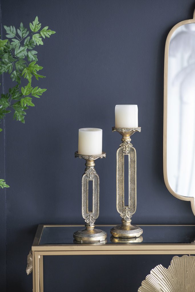 Candelabro Moderno Oro De Metal Pequeno