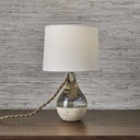 Lamp. Mesa de Vidrio con Pantalla Beige Bubble