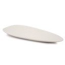 PLATO DE CERAMICA ASIMETRICO BLANCO MATE