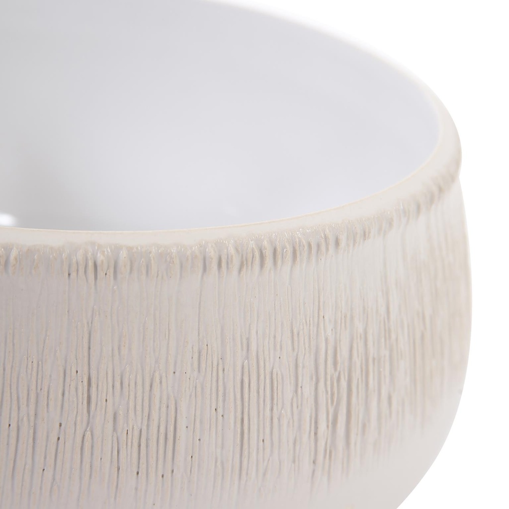 TAZON DE CERAMICA CON TEXTURA BLANCO