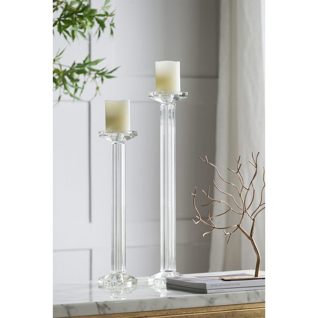 CANDELABRO DE CRISTAL TIPO COLUMNA GRANDE