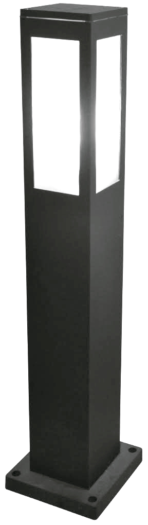 Bolardo 1L E27 Cuad. Aluminio Negro (640X90Mm) Ip54